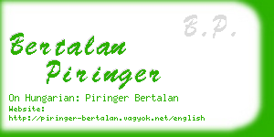 bertalan piringer business card